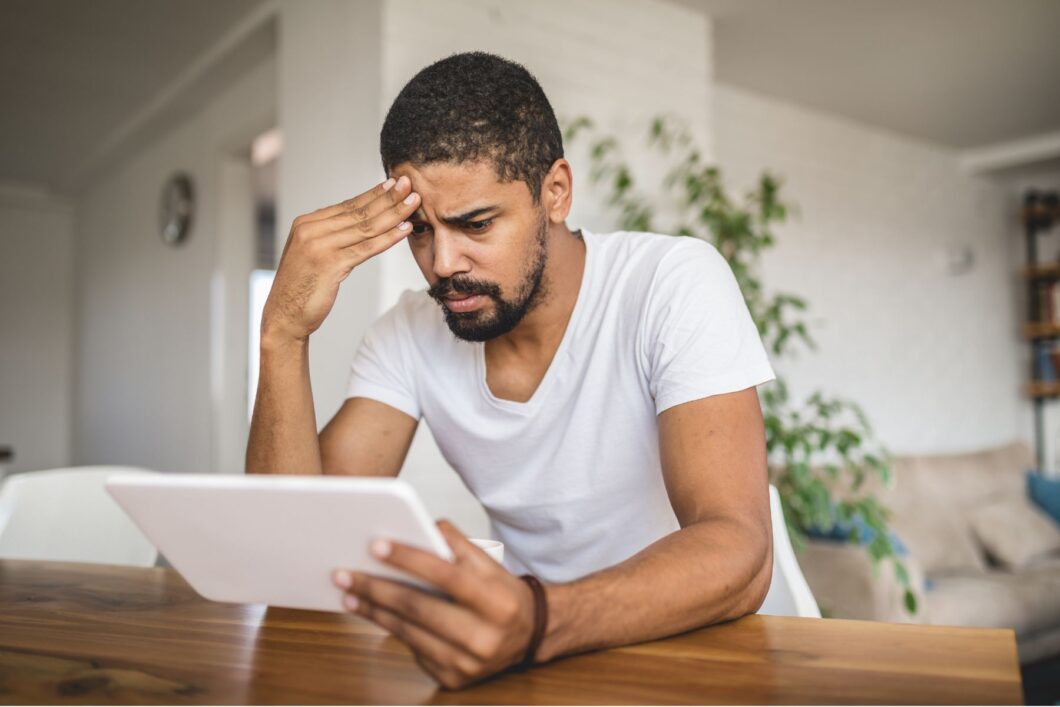 Business owner stressed about cash flow